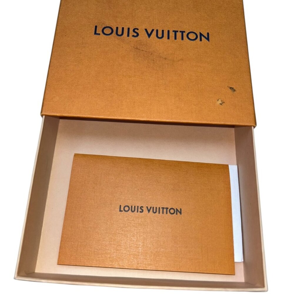 louis vuitton french orange classic wallet drawer box empty cardboard